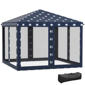 Outsunny 10' X 10' Pop Up Canopy Tent With Netting, Instant Gazebo, Ez Up Screen House Room With Car