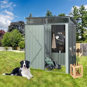 TC53G 5ft X 3ft Outdoor Metal Storage Shed Transparent Plate Gray