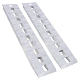 HeavyDuty Ramps With Top Hook Attaching End   Universal Loading Ramp For Motorcycle   TractorA  TV  UT 60   X 12  6600 LBS 1 Pair 2 Ramps Silver
