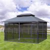 13x10 Outdoor Patio Gazebo Canopy Tent With Ventilated Double Roof And Mosquito net(Detachable Mesh Screen On All Sides),Suitable for Lawn, Garden