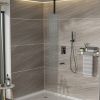 Shower System with Waterfall Tub Spout,12 Inch Ceiling Mount Square Shower System with Rough-in Valve, Oil Rubber Bronze