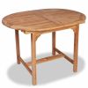 Extending Patio Table (43.3"-63")x31.5"x29.5" Solid Teak Wood