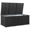 Patio Storage Box Poly Rattan 70.9"x35.4"x27.6" Black