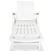 Sun Lounger with Footrest Plastic White