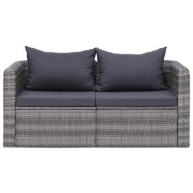 Patio Corner Sofas 2 pcs Gray Poly Rattan