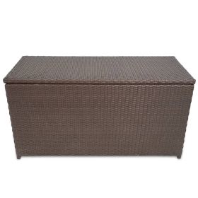 Patio Storage Box Brown 47.2"x19.7"x23.6" Poly Rattan