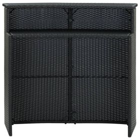 Patio Bar Table Black 47.2"x21.7"x43.3" Poly Rattan