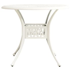 Patio Table White 35.4"x35.4"x29.1" Cast Aluminum
