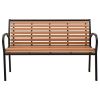Patio Bench 49.2" Steel and WPC Black and Brown