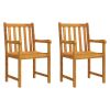 Patio Chairs 2 pcs Solid Acacia Wood