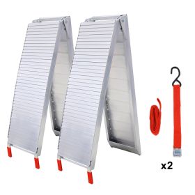 Truck Ramps, 80x12Portable Loading Ramps For Pickup Trucks 1500 LBS Capacity Aluminum Folding Ramps With Handle  Buckle For ATVs, Snowblower, Law