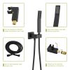 Shower System with Waterfall Tub Spout,10 Inch Wall Mounted Square Shower System with Rough-in Valve,Matte black