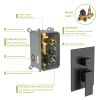 Shower System with Waterfall Tub Spout,10 Inch Wall Mounted Square Shower System with Rough-in Valve,Matte black