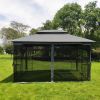 13x10 Outdoor Patio Gazebo Canopy Tent With Ventilated Double Roof And Mosquito net(Detachable Mesh Screen On All Sides),Suitable for Lawn, Garden