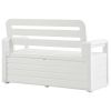 Patio Storage Bench 52.2" Plastic White