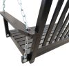 Front Porch Swing with Armrests, Wood Bench Swing with Hanging Chains,for Outdoor Patio ,Garden Yard, porch, backyard, or sunroom,Easy to Assemble