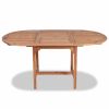 Extending Patio Table (43.3"-63")x31.5"x29.5" Solid Teak Wood
