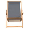 Folding Beach Chair Solid Wood Teak Gray