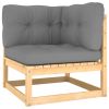 4-Seater Patio Sofa with Cushions Solid Wood Pine