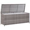 Patio Storage Box Gray 47.2"x19.7"x23.6" Poly Rattan