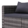 Patio Corner Sofas 2 pcs Gray Poly Rattan