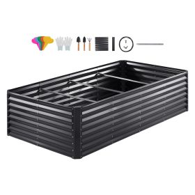 VEVOR Galvanized Raised Garden Bed Planter Box 94.5x47.2x23.6inch Flower Vegetable (Option: default)