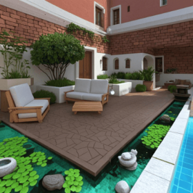 Plastic Interlocking Deck Tiles,44 Pack Patio Deck Tiles,12x12 Square Waterproof Outdoor All Weather Use, Outdoor And Indoor Patio Decking Tiles For P (Option: Style6)