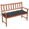 Patio Bench with Cushion 47.2" Solid Acacia Wood