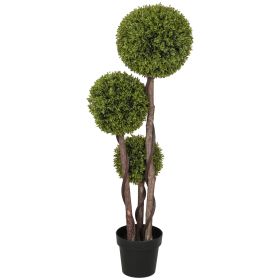 45.3 Artificial Ball Boxwood Topiary Tree Fake Plant In Pot For Indoor Outdoor Living Room Decoration Light Green (Option: Light green)