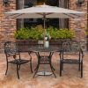 Backyard Patio Round Dining Bistro Table With Umbrella Hole