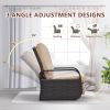 Adjustable Wicker Recliners with Aluminum Frame and Soft Cushions;  PE Rattan Recliner Lounge Chair for Indoor Outdoor Patio Garden