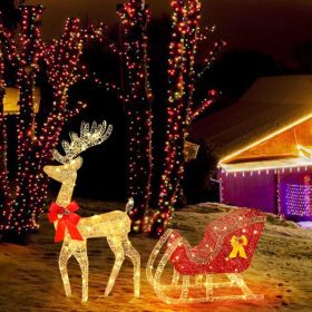 Courtyard Elk Christmas Decoration 74x20x120cm 3000V 360W (Option: as picture)