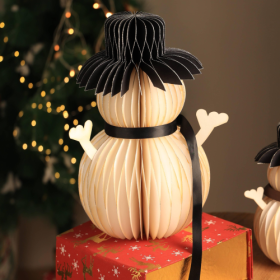 Honeycomb Handmade Paper Snowman -White-Festive (Color: White)